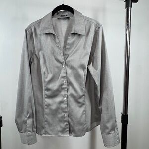 Jones New York Light Gray Blouse